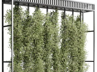 Vertical Wall Garden With Metal frame set 54 Low-poly 3D model