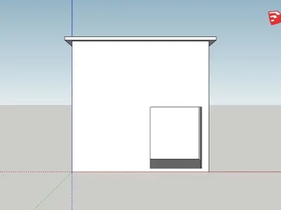 simple modern house base shape 3D model