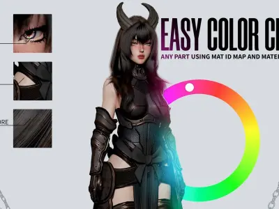 Cosmo Dragon Girl - Game Ready Low-poly 3D model