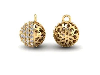 Luxury Round Diamond Ball Pendant Jewelry 3D Model  2219 3D print model