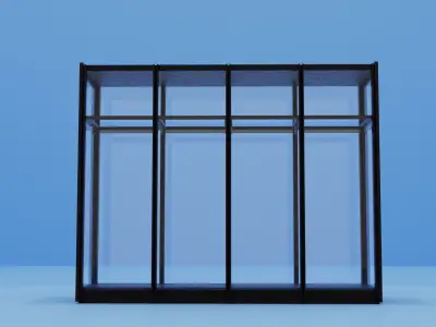 Transparent Wardrobe poliform Glass and Wood Low-poly 3D model