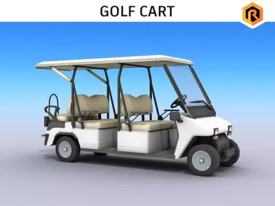 Golf Cart Low-poly 3D model