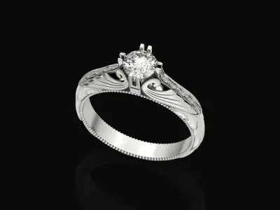 vintage inspired engagement ring 896 3D print model