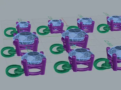 UPDATED Solitair - PENDANT collection 4 prongs 3D print model