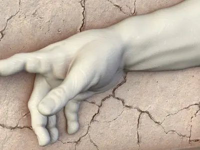 The Creation of Adam Bas-Relief 3D model
