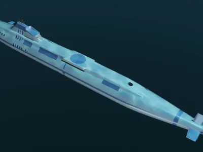 Migaloo submersible luxury yacht Low-poly 3D model