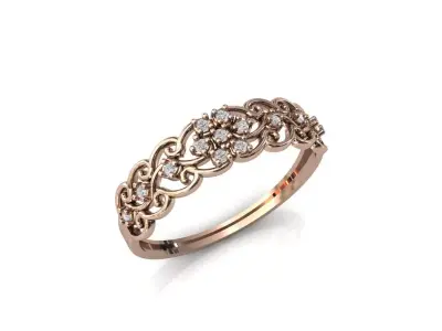Women Ring Diamond Stone STL 3DM Lightweight Printable 3D print model 76