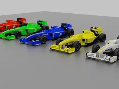 F1 Formula Cars Pack Low-poly 3D model