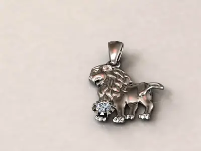 Lion pendant 26 3D print model