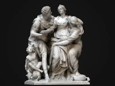 Arria statue Low-poly 3D model