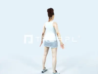 Yearn 01D Animated Rigged Sports Woman Low-poly 3D model