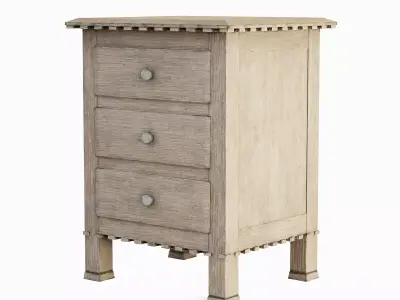 Old Wooden Dresser 02 Low-poly 3D model