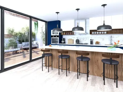 Cocina en L Free 3D model