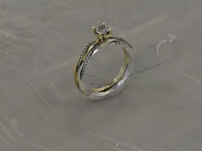 Brilliant diamond double ring  3D print model