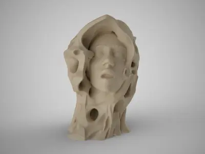 Abstract Woman Face 3D print model