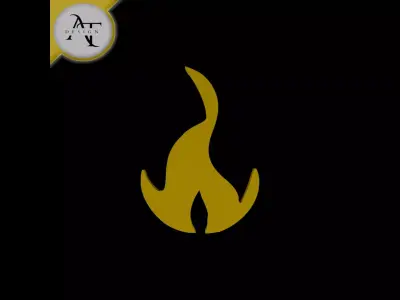 Simple Flame Symbol - 2D Art Free 3D print model 25