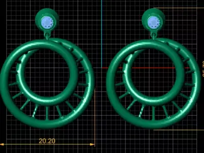 Golden Orbit Hoop Earrings 3D print model