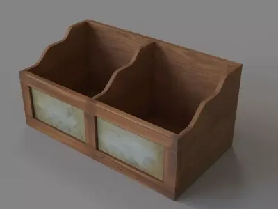 2 Slotted Wooden Organizer 3D model