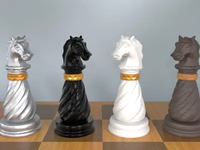 Knight 3D Luxury Chess Pieces 3D Print Model 3D print model 3D print model