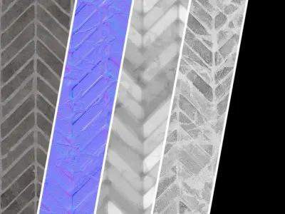 Pavement Materials 46- HerringBone Stone Paving  Sbsar Seamless Texture