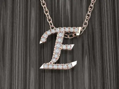 Jewelry Alphabet Pendant E 3D print model