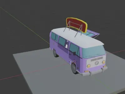 A van with hot dogs Low-poly 3D model