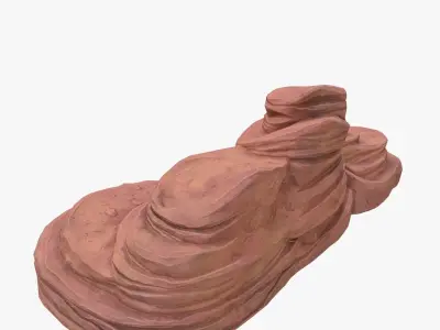 Cartoon cliff orange 3D model