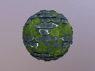 4K Stylized Mossy Bricks texture Free 3D model