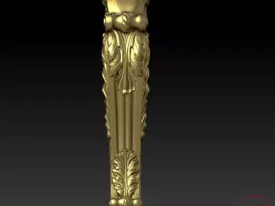 Classic chair legs of luxurious gold interior inlaid with CNC  3D model