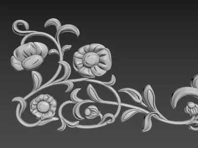 Corner Decor Flowers 3D model