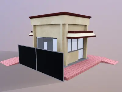 Security Room Low-poly 3D model