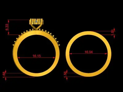 Band couple Ring  3D print model