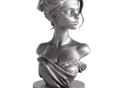 girl head statue 5 3D model