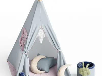 Childs Teepee Set Bubbles 3D model