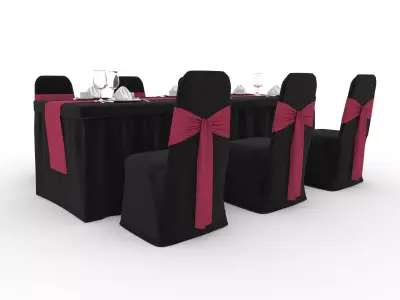 Banquet Table and Chair 129 3D model