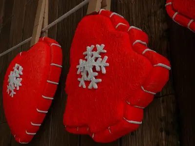 New Year felt decoration 3D model
