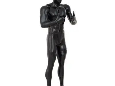 Male abstract mannequin showing gesture with hands 155 3D model