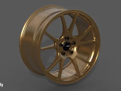 Konig Freeform 17x9 PCD 5x100 Rim Low-poly 3D model