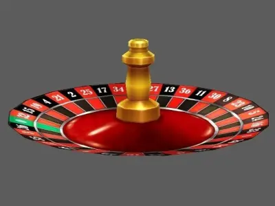 Roulette Set wooden medallion Low-poly 3D model