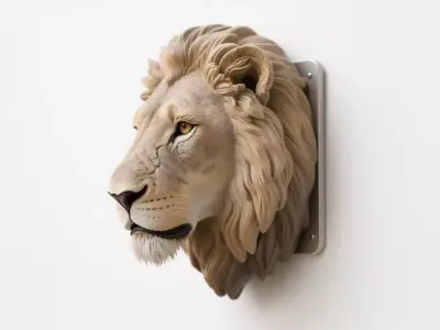 Lion sculpture 3D print model buy