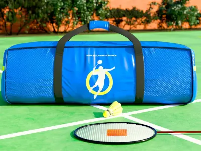 Badminton set Low-poly 3D model