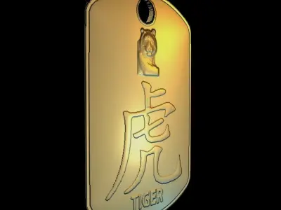 Chinese tiger  zodiac symbol 3D model