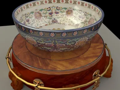 Chinese display stand with bowel  3D model