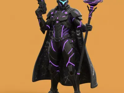 Grimdark Sci-Fi Frontline Soldier 3D Print Model Free 3D model