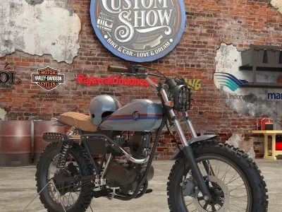 car and bike Low-poly 3D model