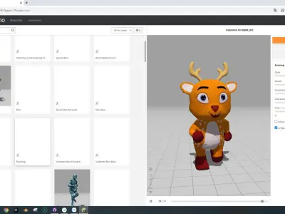 Character004 Animated Deer 3D  Low-poly 3D model