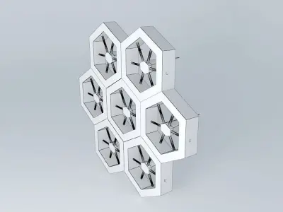 spiked, spoked, polygon assembly 3D model