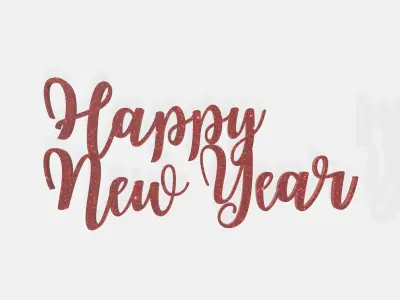 Happy New Year text 3D print model