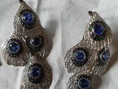 Peacock carrera earrings 3D print model