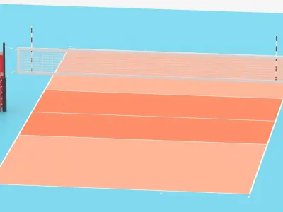 Cartoon Volleyball Court 3D model